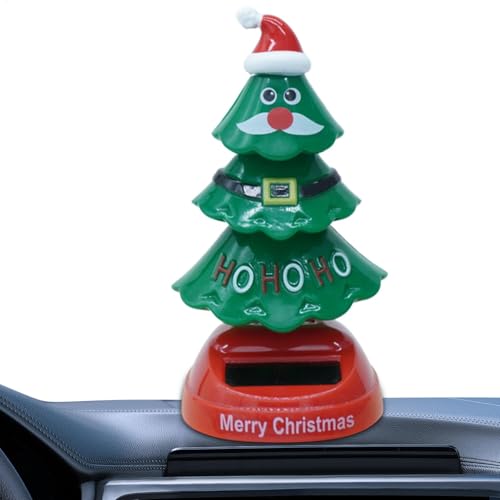 Künstlicher Weihnachtsbaum – Solarbetriebener Tannenbaum, schwingender Spielzeug-Weihnachtsbaum für Schreibtisch, Auto, Fensterbank Dekoration | Entzückender Wackelkopf Weihnachtsbaum für von Generisch