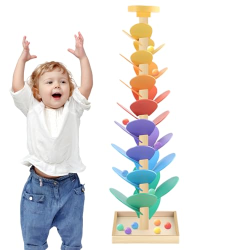 Kugelbahn Spielzeug,Regenbogen Musikbaum Mit Bauklötzen - Farbensortierung Holz-Lernspielzeug Für Innen & Außen Kinderzimmer Wohnzimmer Spielzimmer Kugelbahn Spielzeug,Regenbogen Musikbaum Mit Bauklötzen - Farbensortierung Holz-Lernspielzeug Für Innen & Außen Kinderzimmer Wohnzimmer Spielzimmer von Generisch
