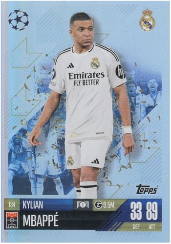 Kylian Mbappé Stürmer Madrid t9.5M Topps Glitzer Fußball Sammelkarte 134 von Generisch