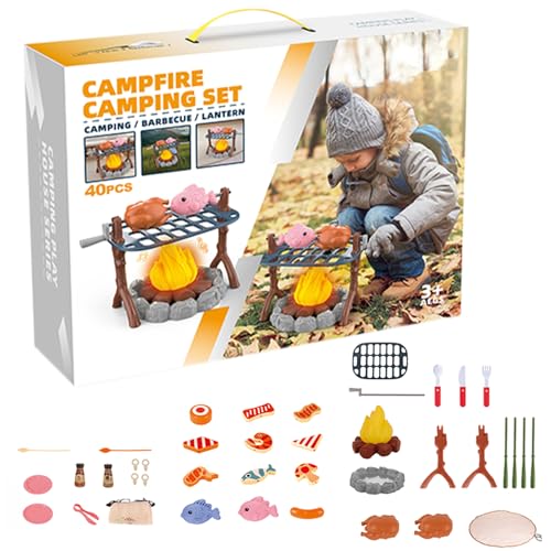 Lagerfeuer-Spielzeug, Lagerfeuer-Set für Kinder | Küchen-Camping-Ausrüstung, Spielzeug | Stellen Sie sich vor, Früchte, Campingspielzeug, Spielset, Lagerfeuer, Spielnahrung, Spielzeugnahrung für Kinde von Generisch