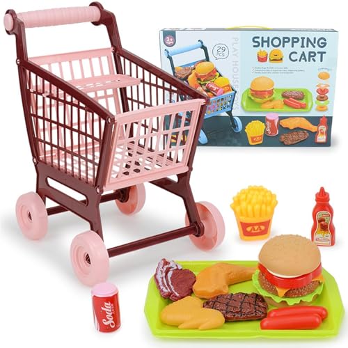 Lebensmittelwagen spielen, Einkaufswagen spielen | Spielküche Hamburger Spielzeug Essen vorgeben | Spielzeug, Lebensmittel, Lernspielzeug, Küchenspielset, Vorschullernen, Rollenspiel, Spielküchenzubeh von Generisch