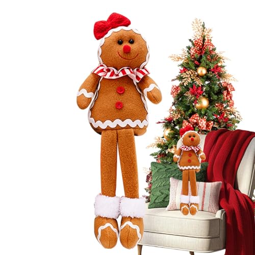 Generisch Lebkuchenpuppen aus Stoff,Lebkuchenpuppen - Lebkuchenmann Weihnachtsspielzeug,Lebkuchenmann Weihnachtskissen Spielzeug Kekspuppe Lebkuchen Gingy Stofffiguren Spielzeug für Kindergeburtstag von Generisch