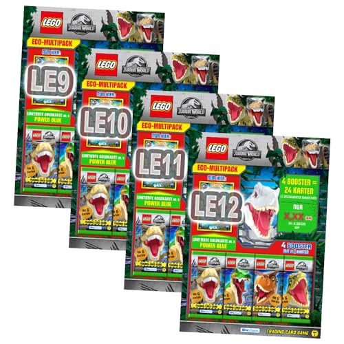 Lego Jurassic World 3 Karten - Sammelkarten Trading Cards (2023) - Sammelkarten - Auswahl (Alle 4 Multipack) von Generisch