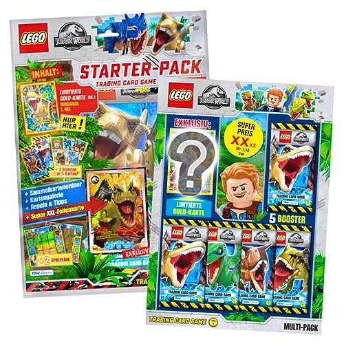 Lego Jurassic World Serie 2 Karten - Trading Cards - 1 Starter + 1 Multipack Sammelkarten Bundle von Generisch