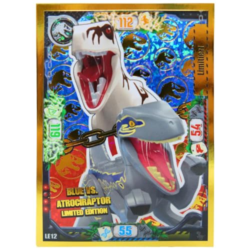 Lego Jurassic World Serie 3 Karten - Trading Cards - Sammelkarten - LE12 Gold Karte von Generisch