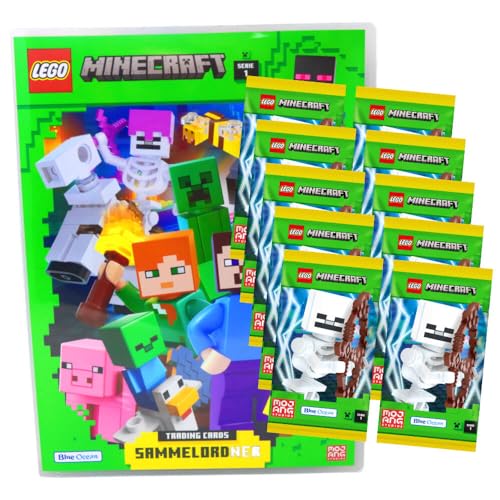 Lego Minecraft Karten Serie 1 - Sammelkarten Trading Cards (2024) - 1 Mappe + 10 Booster von Generisch