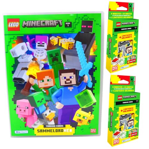 Lego Minecraft Karten Serie 1 - Sammelkarten Trading Cards (2024) - 1 Mappe + 2 Blister von Generisch