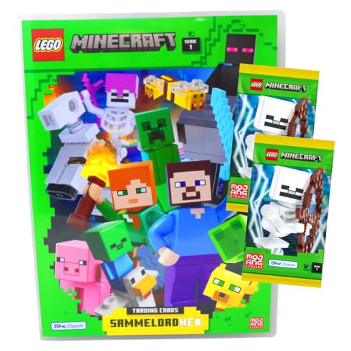 Lego Minecraft Karten Serie 1 - Sammelkarten Trading Cards (2024) - 1 Mappe + 2 Booster von Generisch