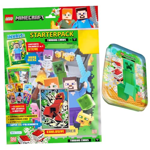 Lego Minecraft Karten Serie 1 - Sammelkarten Trading Cards (2024) - 1 Starter + 1 Tin Dose von Generisch