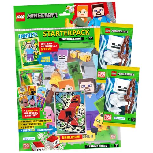 Lego Minecraft Karten Serie 1 - Sammelkarten Trading Cards (2024) - 1 Starter + 2 Booster von Generisch