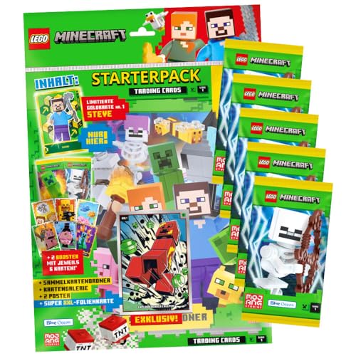 Lego Minecraft Karten Serie 1 - Sammelkarten Trading Cards (2024) - 1 Starter + 5 Booster von Generisch