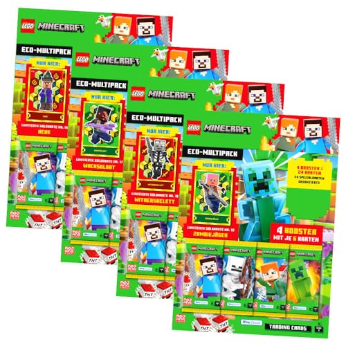 Lego Minecraft Karten Serie 1 - Sammelkarten Trading Cards (2024) - Alle 4 Multipack von Generisch