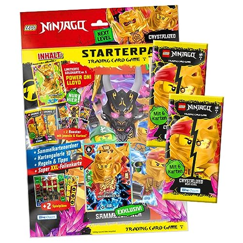 Lego Ninjago Karten Trading Cards Serie 8 Next Level - Crystalized (2023) - 1 Starter + 2 Booster Sammelkarten von Generisch