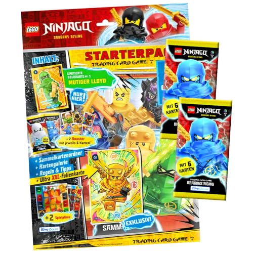 Lego Ninjago Karten Serie 9 - Trading Cards - Dragons Rising (2024) - 1 Starter + 2 Booster Sammelkarten von Generisch