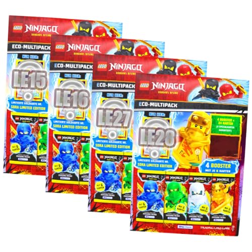 Lego Ninjago Karten Trading Cards Serie 9 - Dragons Rising (2024) - Sammelkarten - Alle 4 Multipack von Generisch