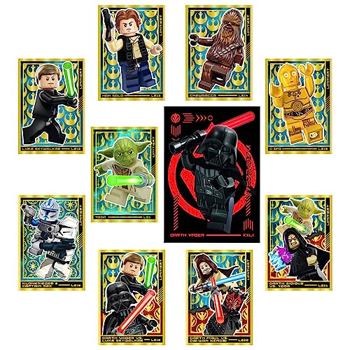 Lego Star Wars Karten Trading Cards Serie 4 - Die Macht Sammelkarten (2023) - LE12 + LE13 + LE14 + LE15 + LE18 + LE19 + LE20 + LE21 + LE1 + XXL1 Gold Karte von Generisch