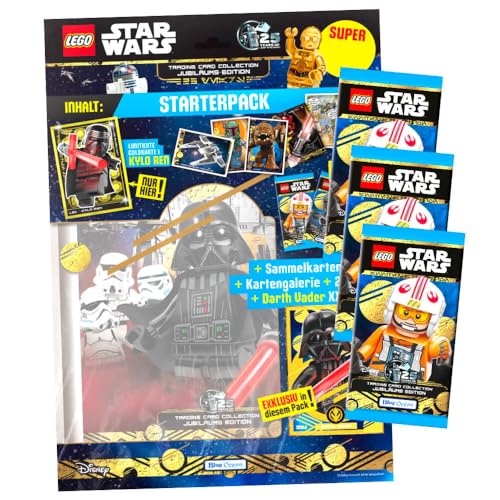 Lego Star Wars Karten Trading Cards Serie 5 - Jubiläum Sammelkarten (2024) - Auswahl (1 Starter + 3 Booster) von Generisch