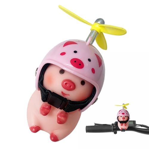 Lenkerornament,Lenkerspielzeug - Niedliche Lenker-Tierpuppenfiguren mit Helmen | Cartoon Schweine Puppe Roller Lenker für Kinder und Erwachsene von Generisch