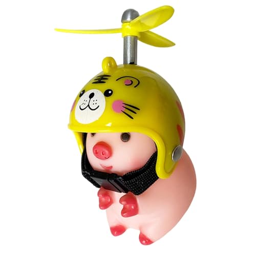 Lenkerornament,Lenkerspielzeug - Niedliche Lenker-Tierpuppenfiguren mit Helmen | Lenker-Dekoration, Schweine-Figur, Lenker-Cartoon-Ornament für Motorrad von Generisch