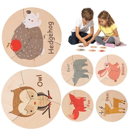 Lernpuzzle für Kinder, Holzpuzzles für Kleinkinder, sensorisches Spielzeug, Tierpädagogisches Puzzle Formsortierpuzzle, Sensorisches Spielzeug-Puzzle für die frühe Bildung von Generisch