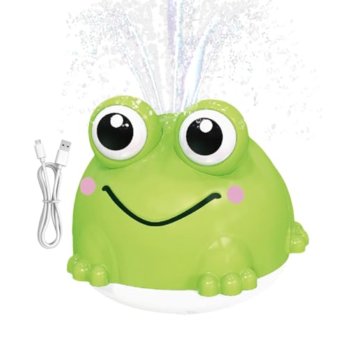 Leuchten Badefrosch, elektrisches Badspielzeug für Kinder,Sprinkler Badewanne Pool Wasserbrunnen Spielzeug - Automatischer Sprühsprinklerfrosch, blinkende farbenfrohe leichte Badewanne und Schwimmbadw von Generisch