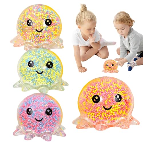 Leuchtendes Licht Squid Vent Ball Squeeze Dekompressionsspielzeug Bubble Octopus Ball Octopus Anti Stress Bälle Oktopus Antistressball Bubble Sensorisches Squeeze Spielzeug Silikon Fidget Antistres von Generisch