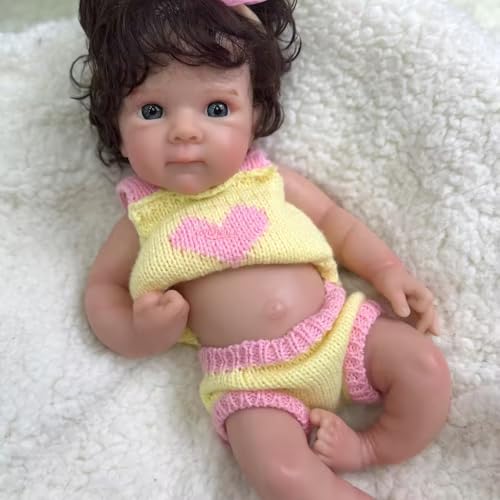 Lifelike 12inch / 30cm Silikon Reborn Baby Puppe Mädchen, realistische handgefertigte Mini Neugeborenes mit verwurzeltem Haar und geöffneten Augen für die Älteren und Kinder Lifelike 12inch / 30cm Silikon Reborn Baby Puppe Mädchen, realistische handgefertigte Mini Neugeborenes mit verwurzeltem Haar und geöffneten Augen für die Älteren und Kinder von Generisch