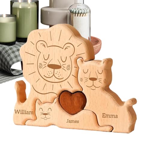 Lion Family Wooden Puzzle, Funny Jigsaw Board Game, Early Education Toy, Handcrafted Wooden Puzzle, Interactive Learning Activity for Kids & Adults, Perfect for Living Room, Study & Bedroom von Generisch