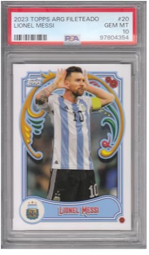 Lionel Messi Stürmer und Kapitän Argentinien Topps Argentina Fileteado Fußball Sammelkarte #20 PSA 10 von Generisch