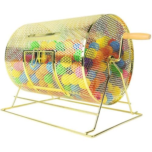 Lotterie-Ziehmaschine mit Metall-Trommel und Holzgriff, hält 2500 Bälle für Bingo und Partyspiele Lotterie-Ziehmaschine mit Metall-Trommel und Holzgriff, hält 2500 Bälle für Bingo und Partyspiele von Generisch