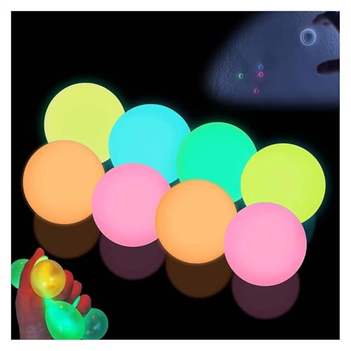 Lumiballs Glorbs Bälle, leuchten im Dunkeln, leuchtende Bälle, leuchten im Dunkeln, leuchten im Dunkeln, Hüpfbälle, leuchten im Dunkeln, klebrige Bälle, Kinder-Stressbälle (4 Stück) von Generisch