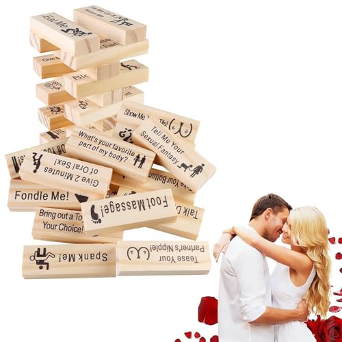 Lust Tower, Couple Game Blocks, Valentine Tumbling Tower Stacking Blocks Game, The Lust Tower, Lust Tower Game for Adults, Couples Games for Adults (1 Set) von Generisch