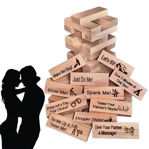 Lust Tower, The Lust Tower for Adult, 48Pcs Super Naughty Block Tower Game, Couples Games for Adults, Valentine Tumbling Tower Stacking Blocks Game, for Adults Night Party Game (1Set) von Generisch