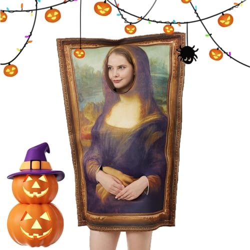 Generic Mona Lisa Bodysuit Kostüm für Erwachsene, tragbar, berühmte Malerei, Halloween, Damen, Herren, Streichkleidung für Bühnenshow von Generisch