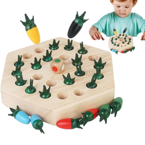 M Emory-Spiel aus Holz, Karotten Gedächtnis Schach, Karotten M Emory Spiele, Familien Brettspiel, Gesellschaftsspiel, M ontessori Spielzeug, Kinderspiel Lernspielzeug Fördert das Konzentration von Generisch