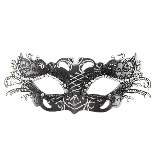 ?????｡??? Männliche und weibliche Karnevalsparty-Auftritte, Maskerade-Tänze, Metal Schöne Schulsachen (Silver, One Size) von Generisch