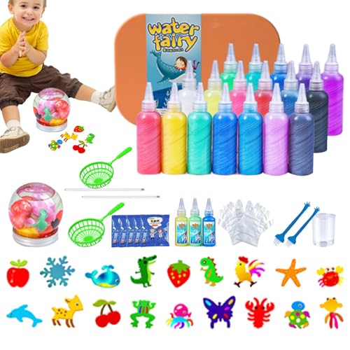 Magic Waters Kit | 3D-Wassergel-Set | Meerestier-Formen | Lustiges Feen-Spielzeug | Magisches Gel-Spielzeug für Kleinkinder | Wasserspielzeug-Kreationsset | Interaktives 3D-Wassergel-Set | perfekt für von Generisch