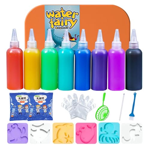 Magisches Wasserelfen Spielzeugset, Aqua Fee Wassergel Set, farbenfrohes handgefertigtes Wassergelee-Kreativset, 6 Form Formen Tiere magisches Wassergel Set, kreative Geschenke und Lernspielzeug von Generisch