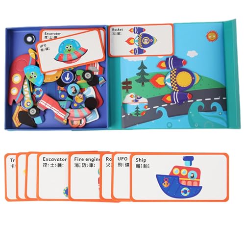 Magnetes Spielzeug, Magnetpuzzle -Buch - Sensorische hölzerne Reisebereich Magnetaufkleber Puzzler - Pädagogisches Lernspiel Matching Puzzle Board für Weihnachten, Ostern von Generisch