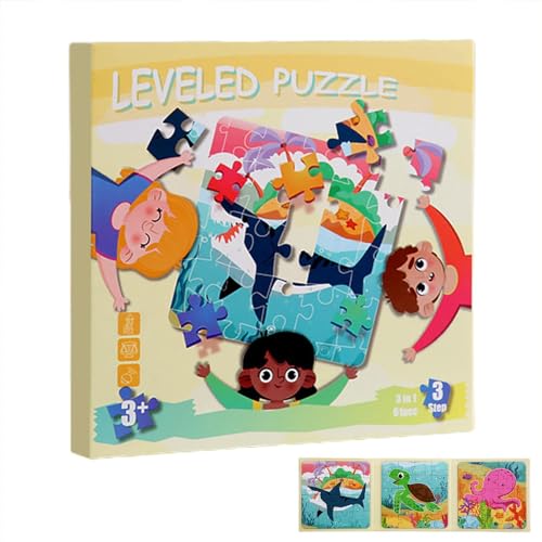 Magnetische Puzzles, Magnetisches Puzzle - Faltbares Puzzle-Set zum Thema Ozean | Dinosaurier-Puzzle, Puzzlebuch, pädagogisches magnetisches Puzzle für Kinder, Kleinkinder, Mädchen und Jungen von Generisch