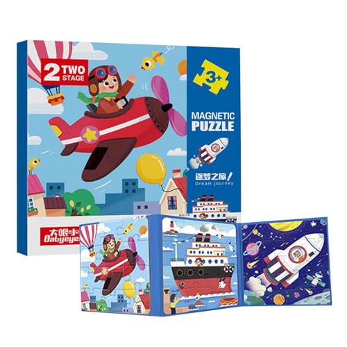 Magnetische Puzzles, Reisepuzzles für Kinder, Puzzle-Buch, Magnetische Roadtrip-Aktivitäten, Spielzeug, magnetische Puzzles für und Mädchen für Roadtrips für 2–6-Jährige von Generisch