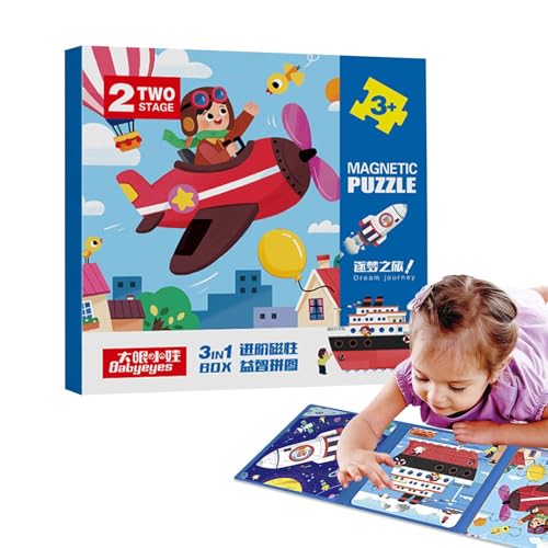 Magnetische Puzzles, Reisepuzzles für Kinder - Puzzle-Buch,Spielzeug für Roadtrip-Aktivitäten, magnetische Reisepuzzles für Roadtrips für und Mädchen im Alter von 2 bis 6 Jahren von Generisch