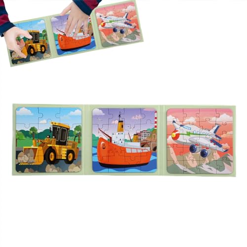Magnetische Puzzles für Kinder,Magnetische Puzzles | Falt-Dinosaurier-Puzzle-Set,Bauernhaus-Cartoon-Puzzle, pädagogisches Puzzlebuch für die frühe Bildung von Jungen und Mädchen von Generisch