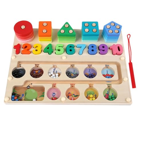 Magnetische Puzzles für Kleinkinder, passende Spiele für Kleinkinder,Zählen passendes Spielzeug Multifunktionales Lern-Zähl-Puzzlebrett - Lernspielzeug für Kinder aus Holz, Feinmotorikspielzeug für Ki von Generisch