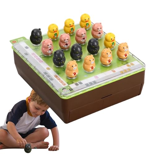 Magnetisches Brettspiel für Kinder, magnetisches Schachspiel für Kinder,Interaktives Logik-Strategiespiel mit Tiermotiven - Strategische Familienbindungsaktivität, Kinderpuzzlespiel für Geburtstage, F von Generisch