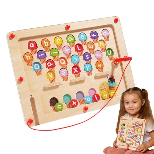 Magnetisches Farblabyrinth, Magnettafel für Kleinkinder - Holzlabyrinth-Brettspielspielzeug - Homeschool Supplies Lernspielzeug, pädagogisches Labyrinth-Brettspiel für Geburtstagsfeiertage von Generisch