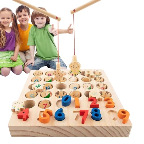 Magnetisches Fischereispielzeug, Alphabetfisch -Fangspiel,Lustige Feinmotorik -Fähigkeiten Spielzeug | Holzausflugaktivitäten, Vorschulunterrichtsaktivitäten für Zuhause, Schule, Schule von Generisch