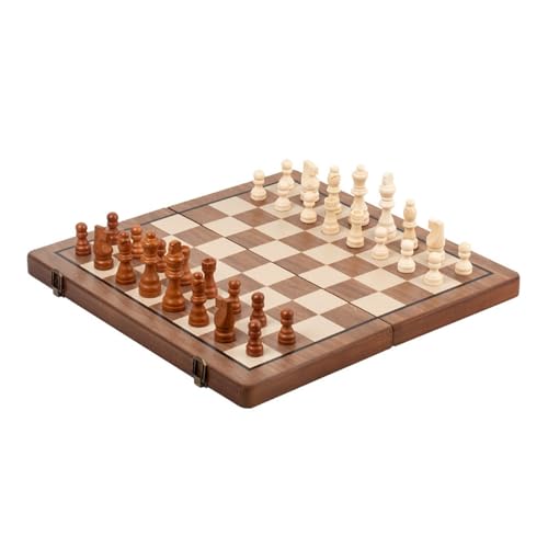 Magnetisches Holz-Schach-Set, zusammenklappbar, 39 x 39 cm, Innenaufbewahrung, Geschenk für Erwachsene, Familienspiel, Schachbrett von Generisch