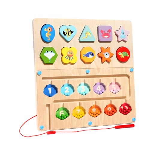 Magnetisches Labyrinth für Kinder, magnetisches Puzzle-Spielzeug | Kleinkind-Magnettafel,Lernspielzeug im Marine-Design, passendes Spiel, Vorschul-Lernaktivitäten für und Mädchen von Generisch