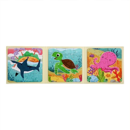 Magnetisches Puzzle, Magnetisches Puzzlebuch,Faltbare Puzzle-Sets mit Tiermotiven | Tierische magnetische Puzzles, Buch, Cartoon, pädagogisch, magnetisch, Spaß für Mädchen, Jungen, Kleinkinder von Generisch